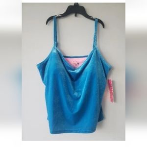 Lilly Pulitzer Luxletic Blue Velvet Sleeveless UPF 50 Tank Top Size L NWT